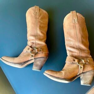 Frye Tan Heeled Boots